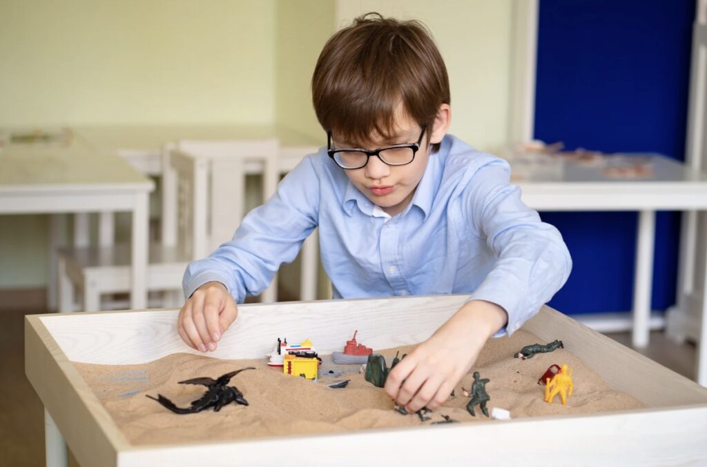 sand therapy child session nj
