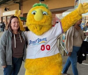 anissa and buster at blue claws mental health day
