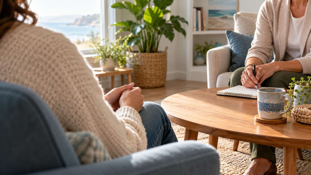 Adult meeting with a provider about medication-assisted treatment in Shrewsbury, NJ